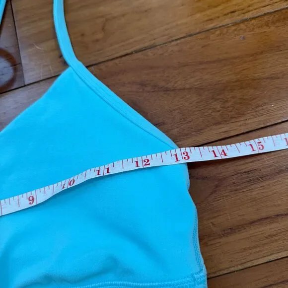 Women Lululemon Flow Y Nulu Longline Bra Light Support A–C Cups Cyan Blue Size 8 - Picture 5 of 7